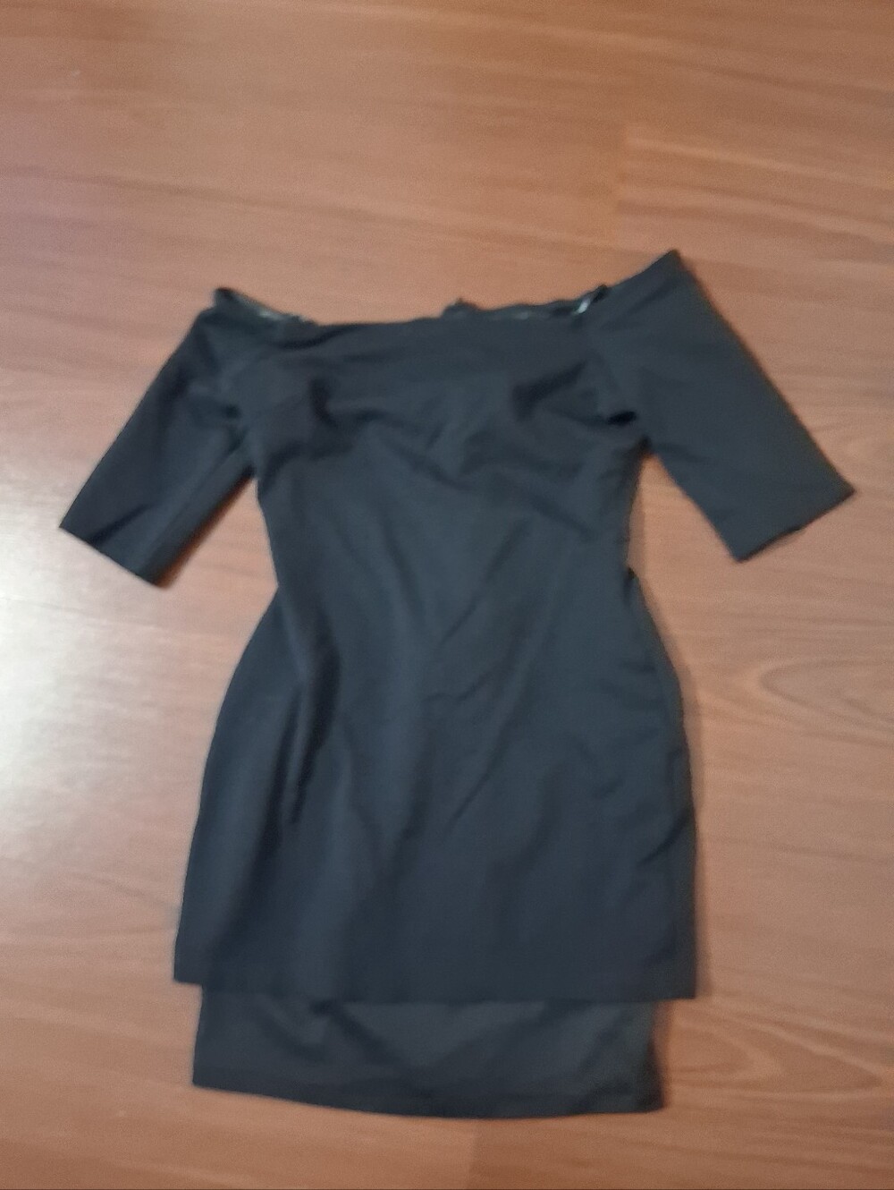 Lulu's Black Off-Shoulder Sheath Dress